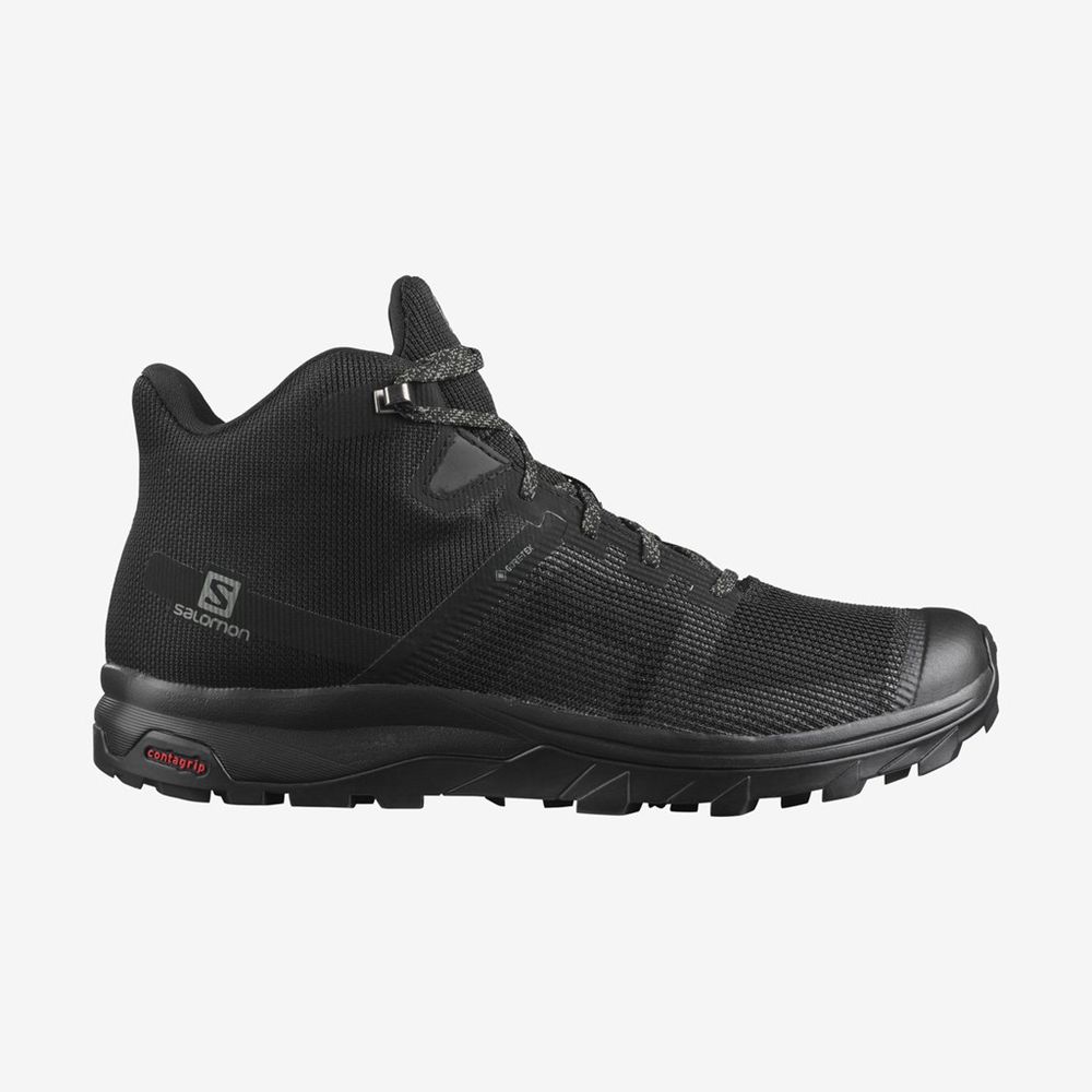 SALOMON OUTLINE PRISM MID GTX Philippines - Men's Hiking Shoes - Black | 271684-KBQ